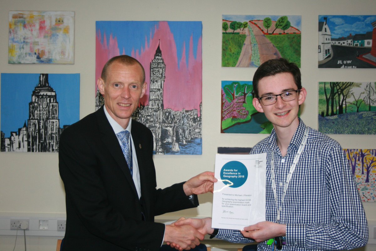 KingsSchoolOSM's tweet photo. Congratulations to @KingsSchoolOSM student Michael Penston for gaining the highest #GCSE #Geography examination mark for @Eduqas in the summer 2018 examination series @RGS_IBG.  This is the 2nd time a @KingsSchoolOSM has achieved this in geography in the last 3 years - amazing! https://t.co/VdJE2vbZ0H