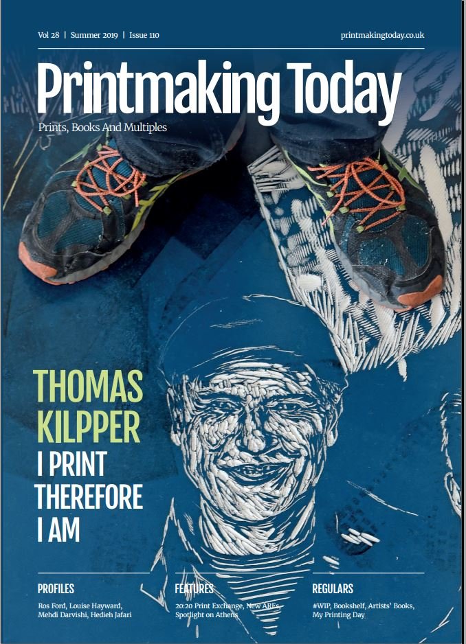 Printmaking Today - Summer 2019 Issue 110 - now out
Lots to feast on for artist printmakers - profiles of Thomas Kilpper - Ros Ford - Hedieh Jafari and Mehdi Darvishi - #artistprints #mezzotint  #thomaskilpper #louiseharward #artistbooks #rosford plus all our regular features