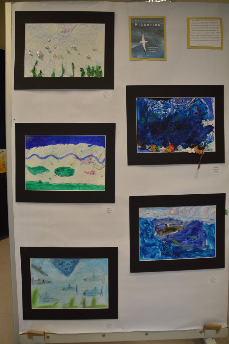AllSaints_SF's tweet photo. Jupiter class have been inspired by the book Migration by Mike Unwin and #JenEDesmondArt for their part in our art exhibition. This was linked to their sea side topic.
Some fantastic pictures.
#NNOS19 #NNopenstudios #art #artexhibition https://t.co/6X8thKv7Ef