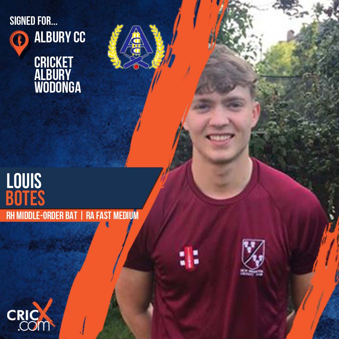 ⏰Signing Alert⏰

Congrats to #CRICX, @NBCC_est1856 & @lancscricket EPP ⭐️ @louis_bot18🏴󠁧󠁢󠁥󠁮󠁧󠁿 who has signed for @AlburyCC🇦🇺 for their 2019/20 Cricket Albury Wodonga campaign! 💪✍️

Fancy joining Louis down under next winter? 🙋‍♂️🙋‍♂️