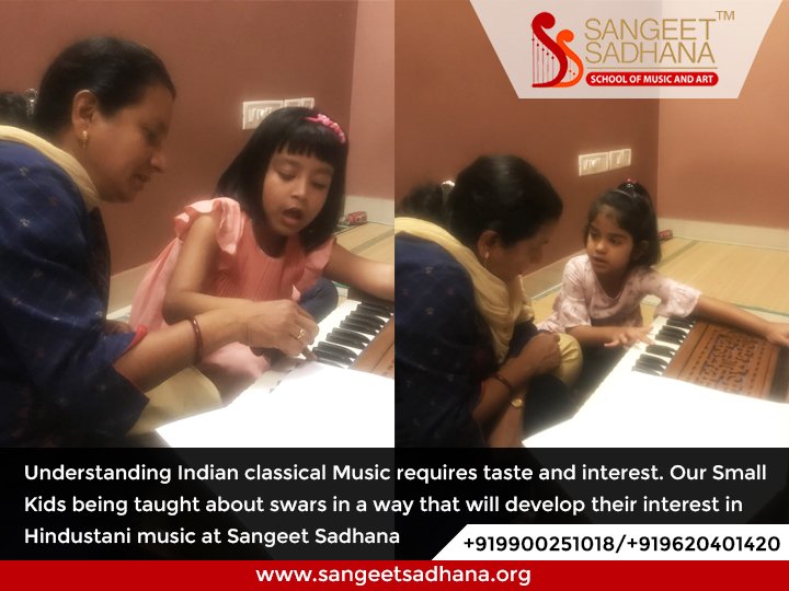 Sangeet_Sadhana's tweet image. Understanding Indian classical Music requires taste and interest. Our Small Kids being taught about swars in a way that will develop their interest in Hindustani music at Sangeet Sadhana
#MusicClasses #InstrumentalMusicClasses
#VocalClasses #HindustaniMusicalClasses