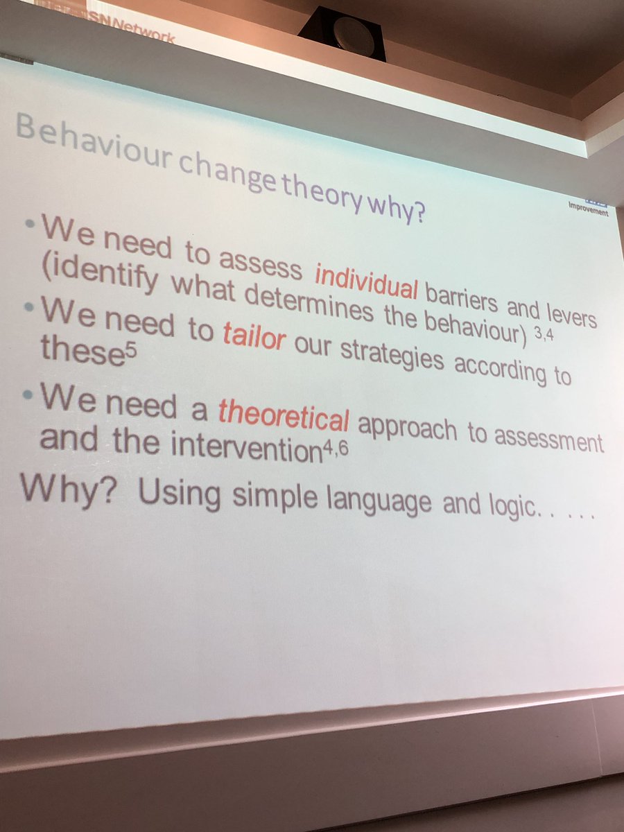 HallamCarole's tweet photo. We need to understand the problem before we can plan interventions to fix the problem! #behaviourchange @meljanejohnson explains why we need to use behaviour change theory @Improve_Academy @AHSN_YandH https://t.co/0ch86R7F3A