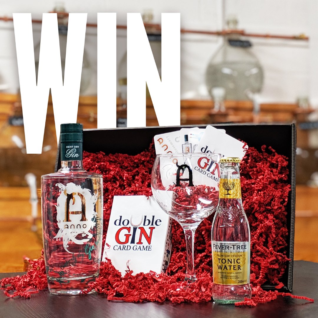 annodistillers's tweet photo. You could WIN this hamper. Reply with your dream location in the world to enjoy a G&amp;T. To celebrate World Gin Day, Sat 8 June, we're giving away a 70cl bottle of Anno Kent Dry Gin, copa glass, Double Gin Card Game &amp; Fever-Tree tonic. Enter by midnight Sun 9 June 2019, 18+ only. https://t.co/76Lv5FlnZb
