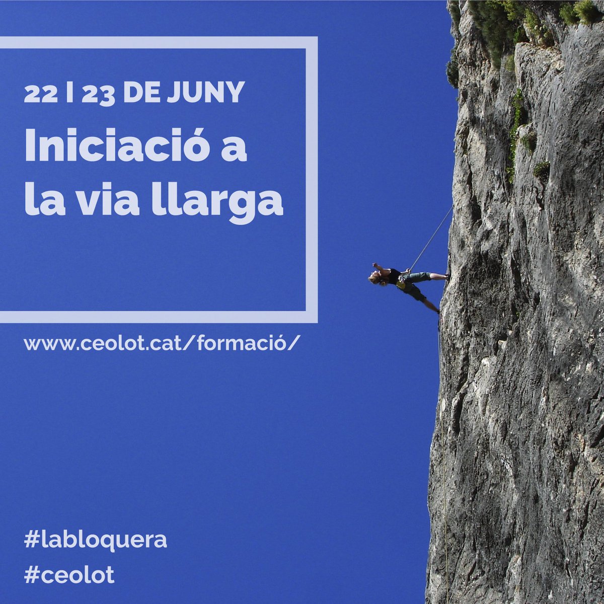 ceolot's tweet photo. 🧗 Curs d’Iniciació a la via llarga, dirigit a tots aquells que habitualment practiqueu escalada esportiva i us agradaria entrar a la modalitat de via llarga.
✏️+info a https://t.co/PDlGBzmGkY
#CentreExcursionistaOlot #laBloquera #viallarga #FormacióCEO https://t.co/AX7tsd7sHN