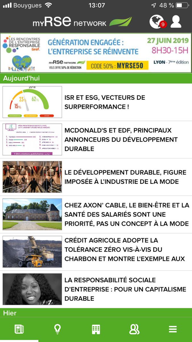 myRSE_Network's tweet image. Aujourd'hui, nous parlons de finance durable avec études et témoignages à l'appui, d'entreprises qui privilégient le bien-être et la santé de leurs salariés, de mode, de tolérance 0 au charbon... Bonne lecture !