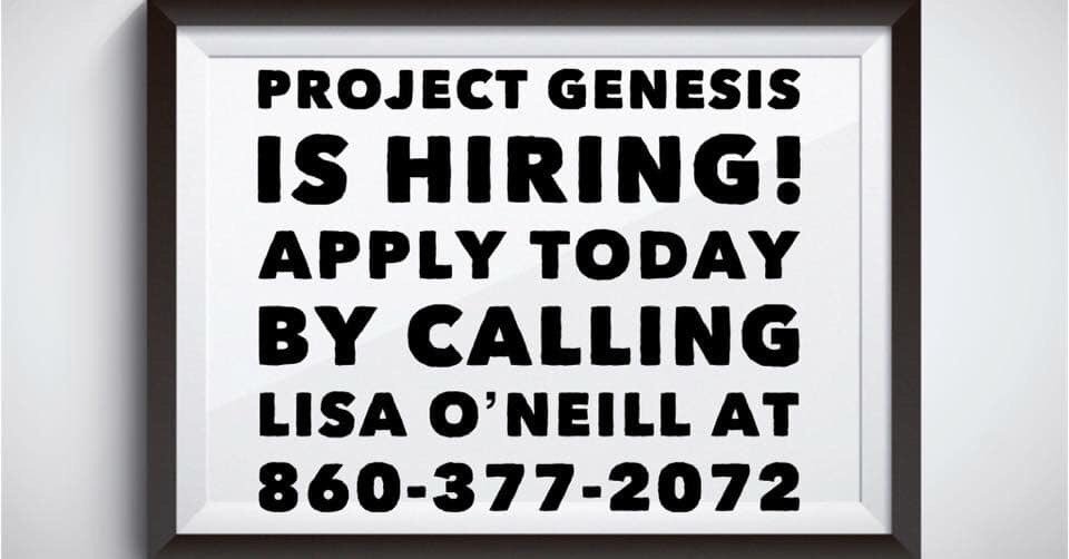 ProjectGenCT's tweet image. Spread the word! We are hiring and we want you to work for us. “Join a team committed to helping people with disabilities live full and independent lives in their communities”. Check out our website for further employment details:  projectgenesis.us/employment/
