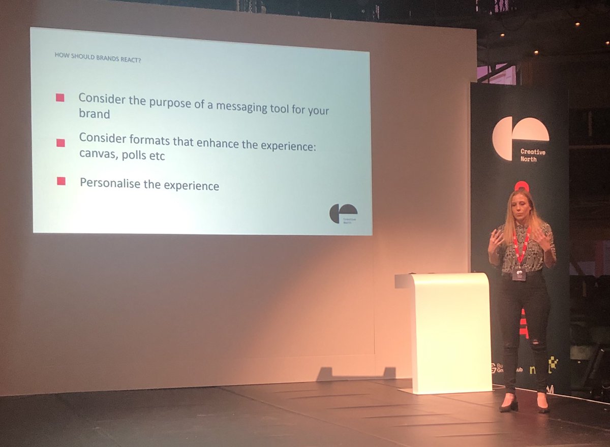 STEcopywriting's tweet photo. “Four in ten consumers say they’re unlikely to become emotionally attached to a brand unless they’re interacting on social media.” @Rox__Parker #creativenorth #thefutureofcontent https://t.co/hBSc6trRnJ
