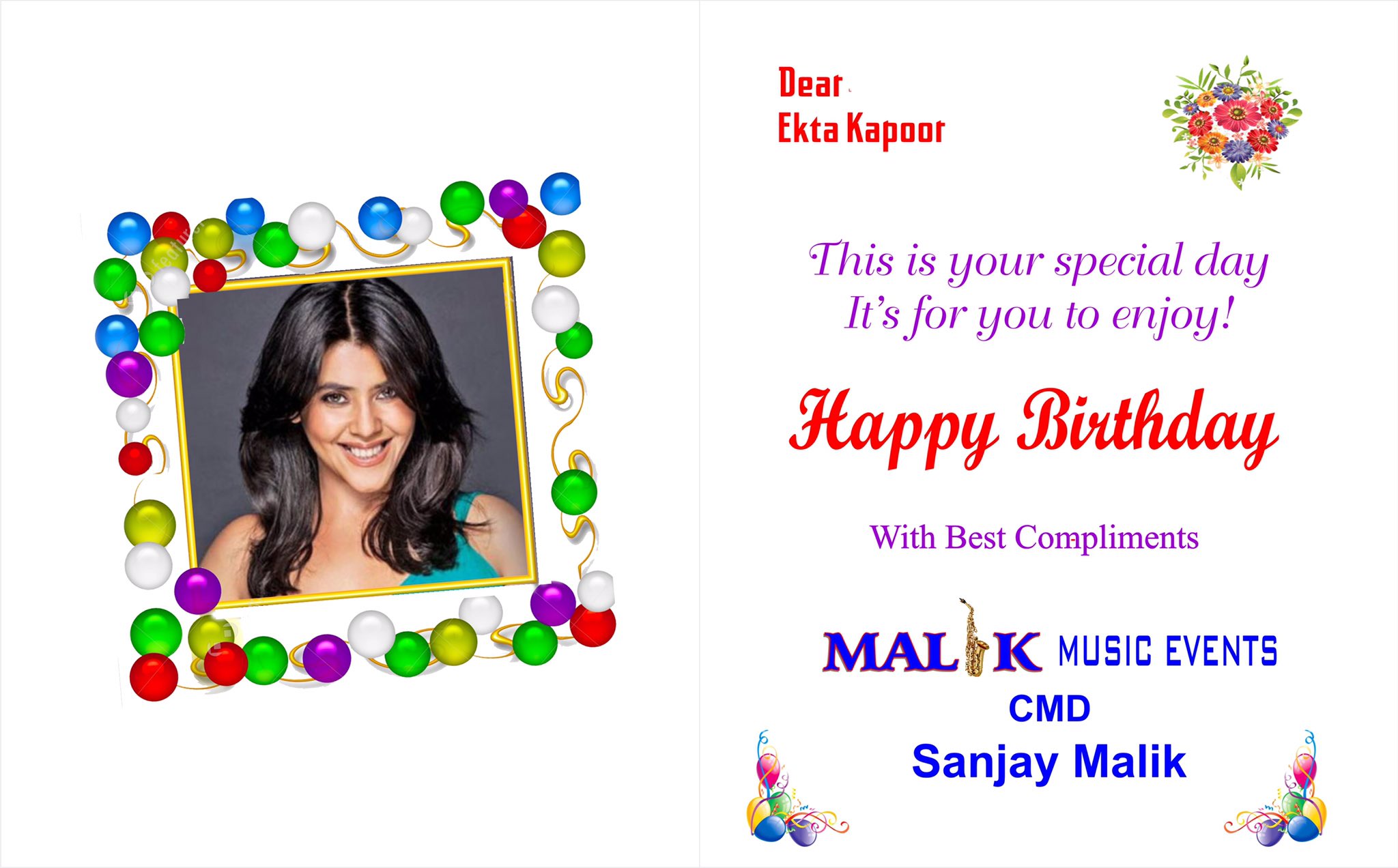 Happy birthday to great personality ekta kapoor mata rani always bless you 