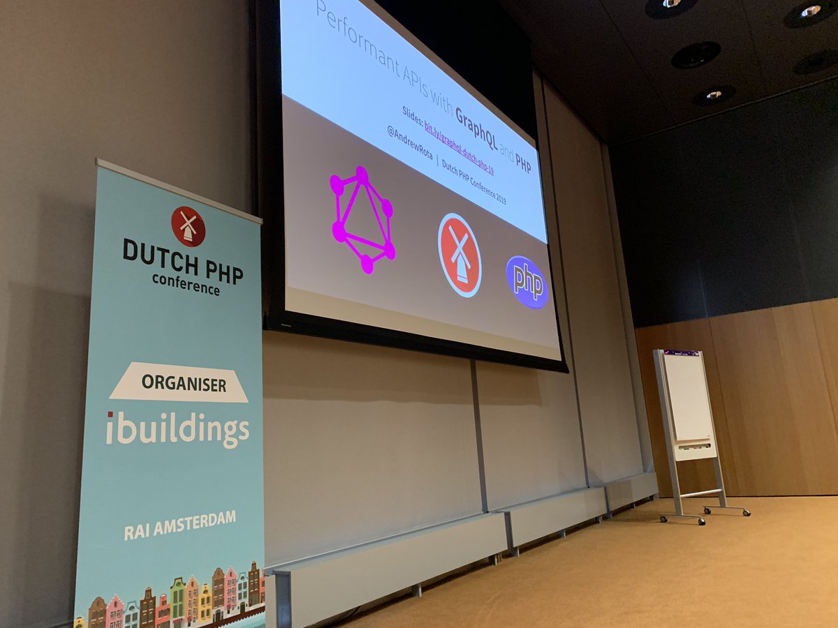 About to present my talk on #GraphQL and #PHP at #DPC19! Slides here: bit.ly/graphql-dutch-…