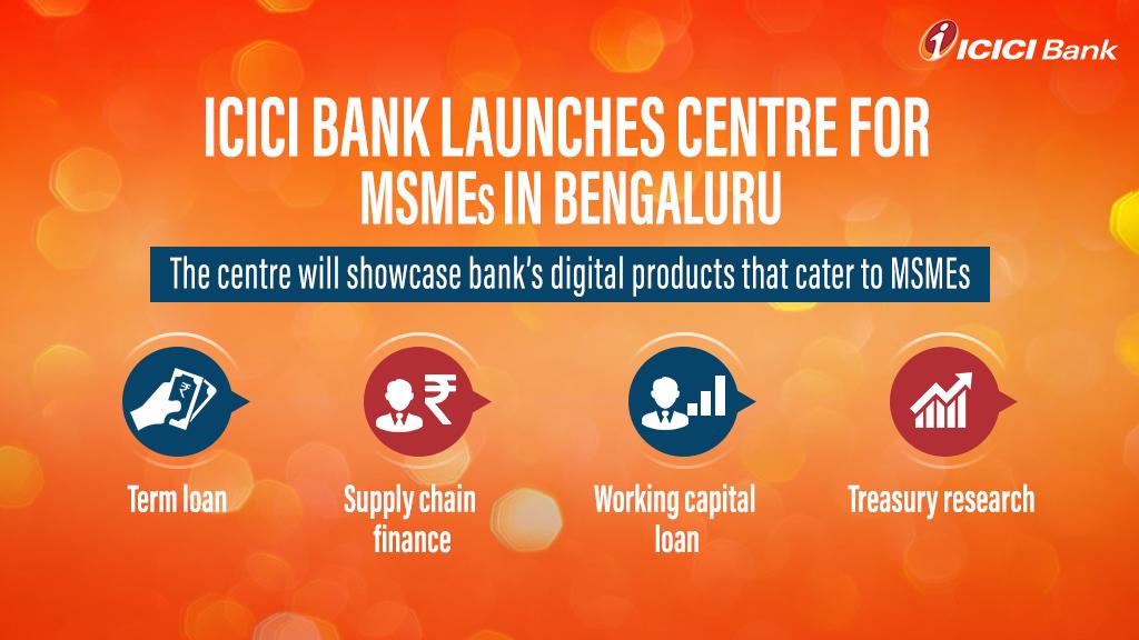 MSMEmitra's tweet image. ICICI Bank has recently launched a dedicated centre in Bengaluru for MSMEs to provide business solutions exclusively to start-ups and small business owners in order to offer them hassle free services.
#ICICIBank #MSME #MSMEFunding #MSMEmitra
