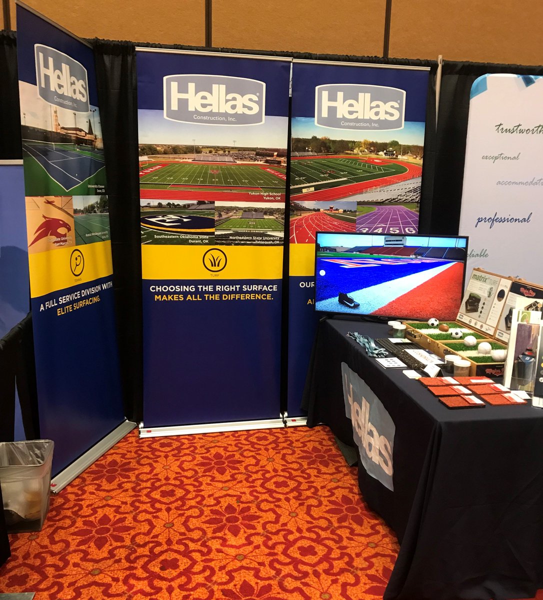 HellasInc's tweet photo. Thank you to all who stopped by to visit us at @CCOSA ! We hope you get some relief from the rain.
#CCOSA19 #oklahoma #hellasbuilt #sports #construction https://t.co/IuIEXFaAb1