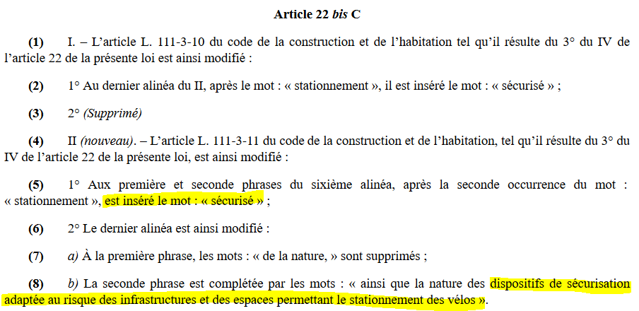 LOM_ProVelo's tweet photo. @Lyon5AVelo Normalement le projet de loi prévoit déjà une sécurisation du stationnement adaptée à la situation (donc pas de pince-roues) https://t.co/aOuQsRsPKs