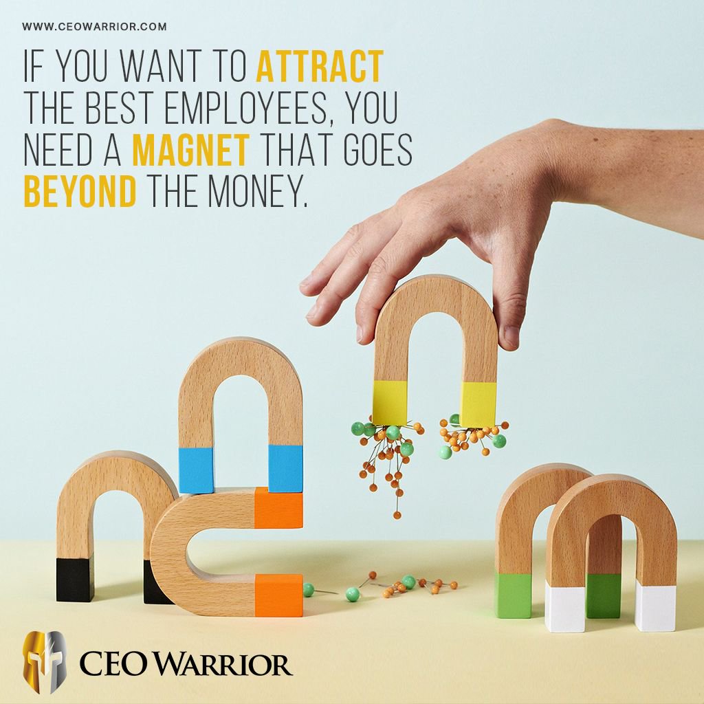 CEOWarrior's tweet photo. If you want to attract the best employees, you need a magnet that goes beyond the money. Read more here: https://t.co/c6uMvNAkYE
#bestemployees #beyondmoney #businessmarketing #businessconsultant #businesscoach #CEOWarrior #MikeAgugliaro #servicebusinesscoach https://t.co/Sfytk8OL6O