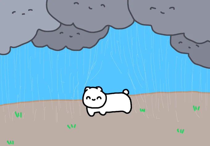 雨に濡れないネコチャン #まいにちネコチャン 
