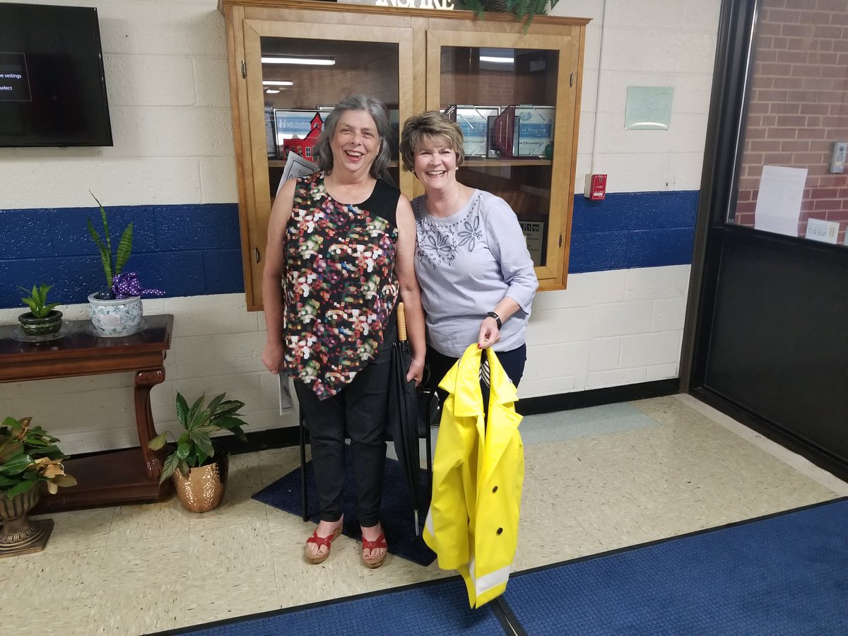 Mrs. Powell and Mrs. Fields weathered the storm to support their students.