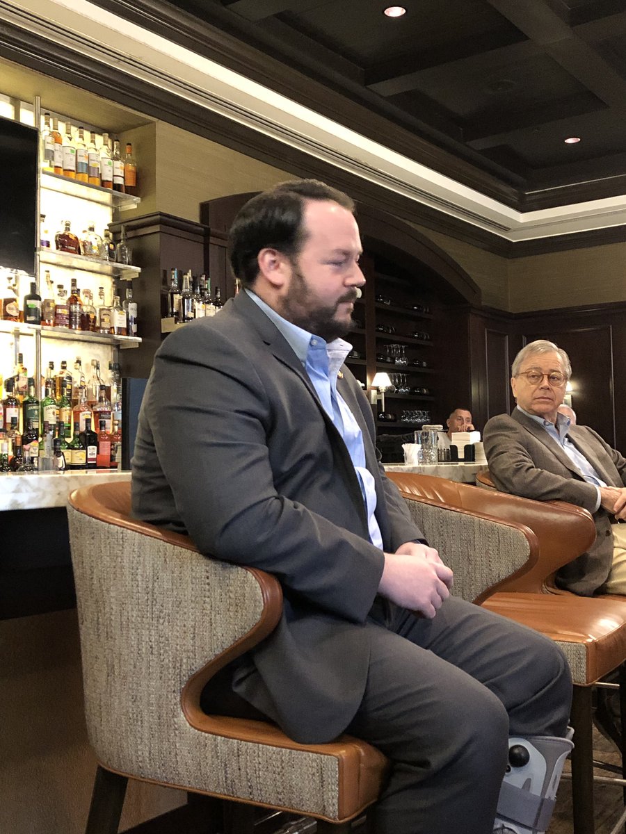 PatCothamMeck's tweet photo. NC Representative @WesleyHarrisNC updates Ballantyne Coffee On legislative “happenings” including @RoyCooperNC’s veto. Coffee hosted by @EdDriggsD7 #AlwaysInformative https://t.co/NLtgdgsdDE