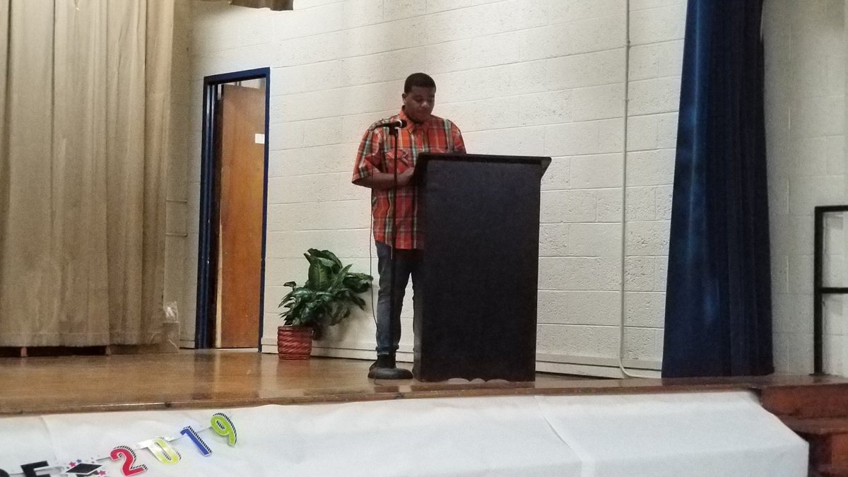 Our speaker, Khalil Gay, Vance County Early College 2019 Graduate.