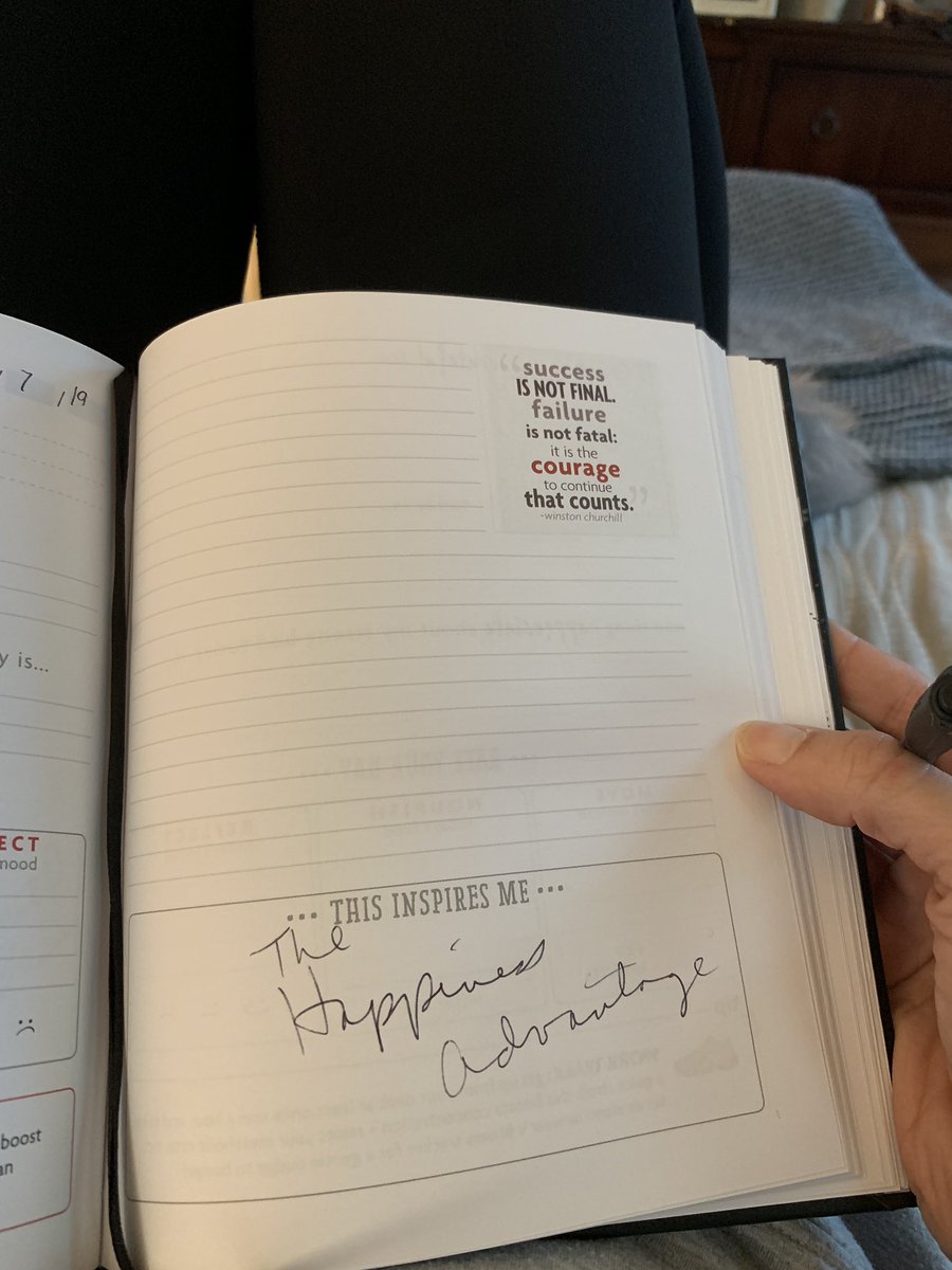 Mschroeder6's tweet photo. How do you start your mornings? I attend a class at @myblueskyyoga every day &amp; then follow up w/a quick reflective activity to set the tone for the day. It makes a huge impact on my mindset! I use the @HUMANeX_DIJ and @shawnachor’s Happiness Advantage to inspire me. #112Leads https://t.co/GW2OM3rcuw