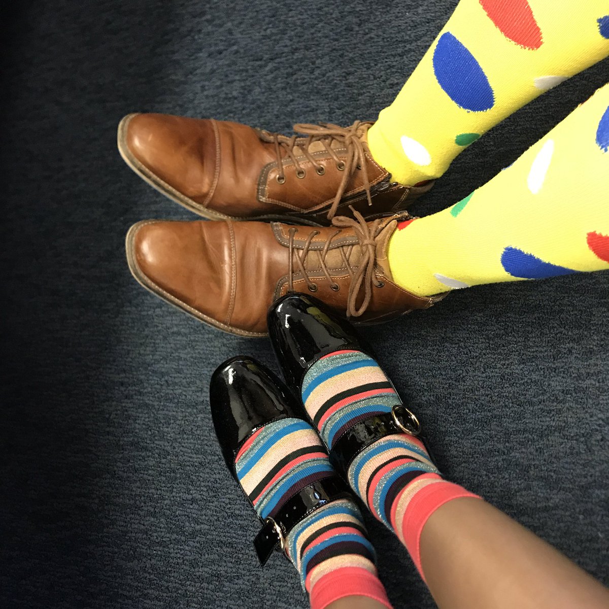 Socks on show today with wellbeing registrar @simon_menelaws to raise awareness for doctors mental health @GreenslopesPH #CrazySocks4Docs #MH4docs #MentalHealthAwareness #doctorswellbeing #doctorshealth #okaytonotbeokay @DocHealthQLD @crazysocks4Docs @beyondblue @DrMukeshH