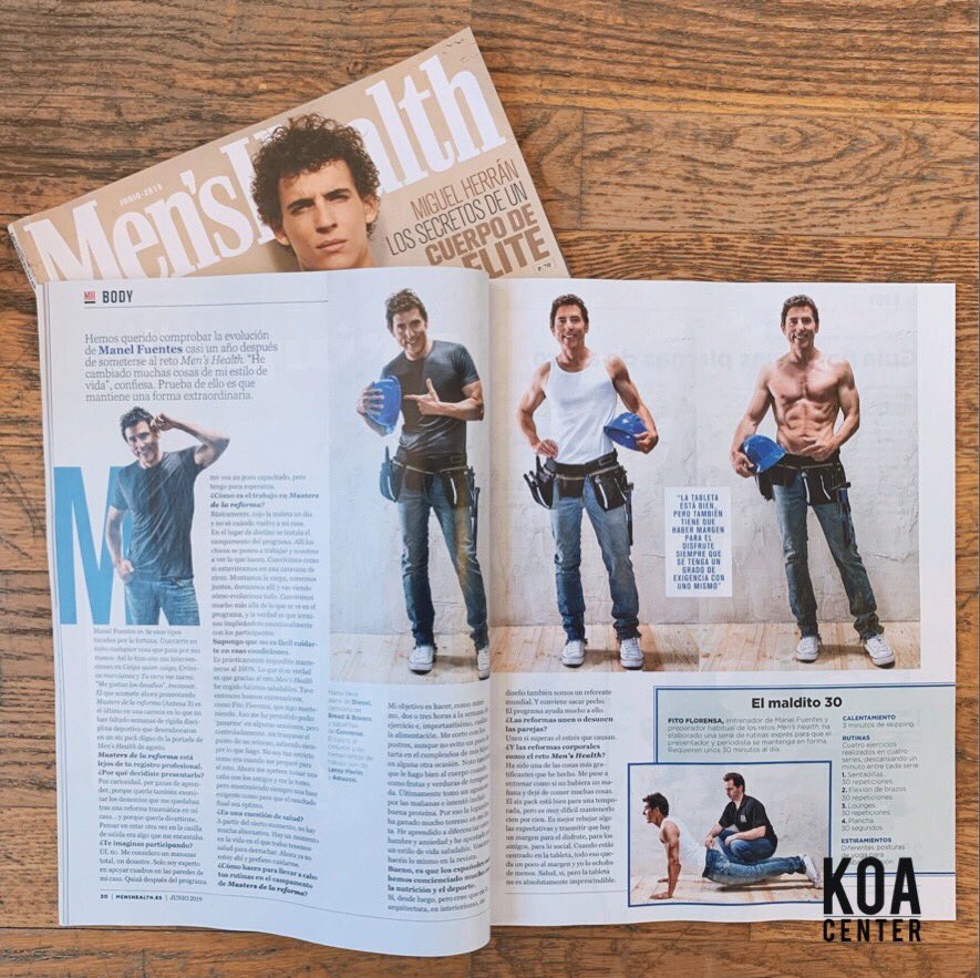 KOAcenter's tweet photo. Este mes en @menshealthesp podéis ver como se ha mantenido @fuentesmanel, después de un año del #retomh que realizó junto al equipo de @koacenter (@fitoflorensa, @anabel_ferser y @natxomuro) y a @martin.giacchetta. https://t.co/UoxuJlybll