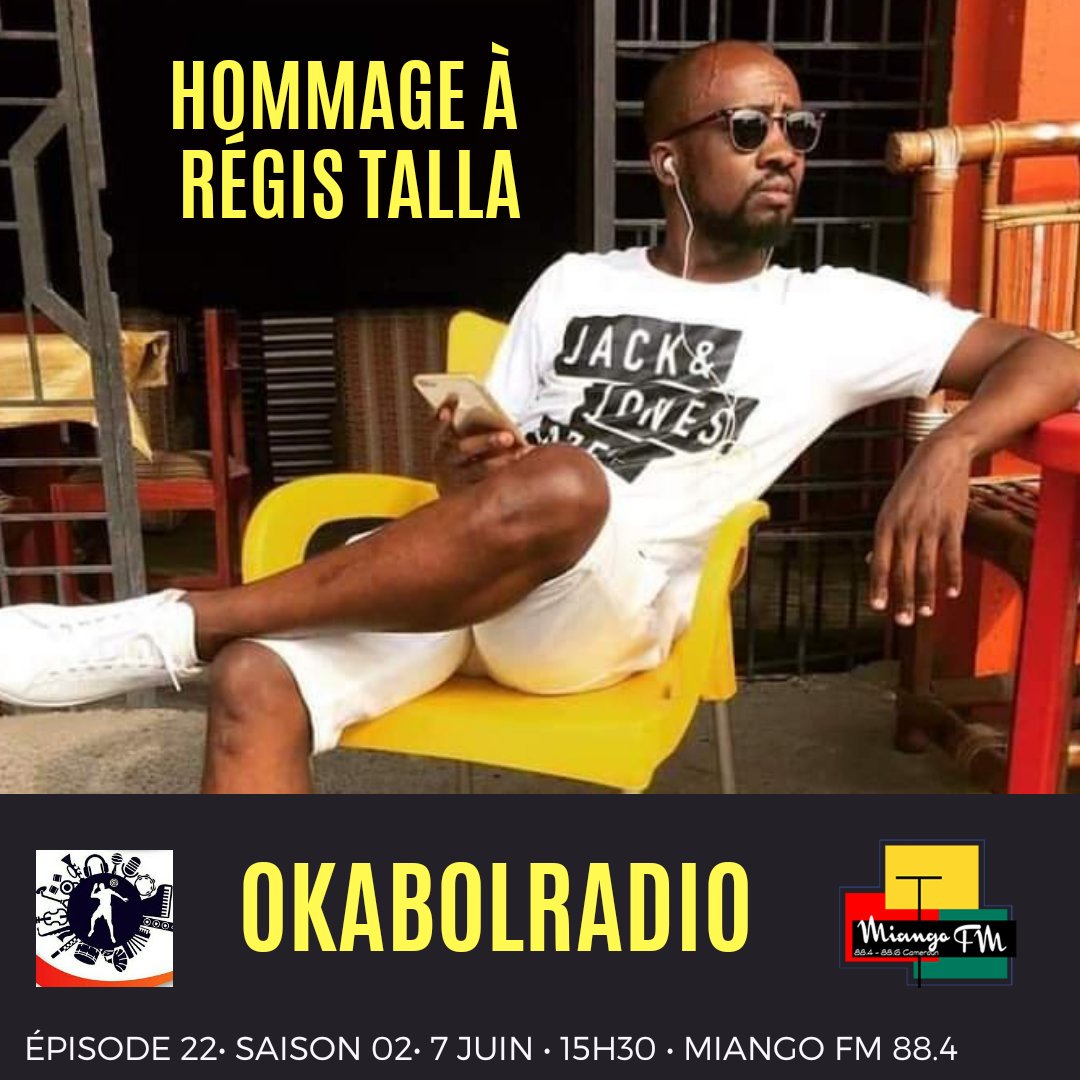 okabolradio's tweet photo. Hommage à @registalla ce vendredi 7 juin à l'émission @okabolradio sur @MIANGOfm 88.4 #Douala au #Cameroun.
A partir de 15h30. 
Présentation
@JPOkabol 
@JonesLo88779640 
@Lawsonjojo 
#TheBrand #videos #Cameroon #musiqueUrbaine #videoclips https://t.co/AgT89JSdSp
