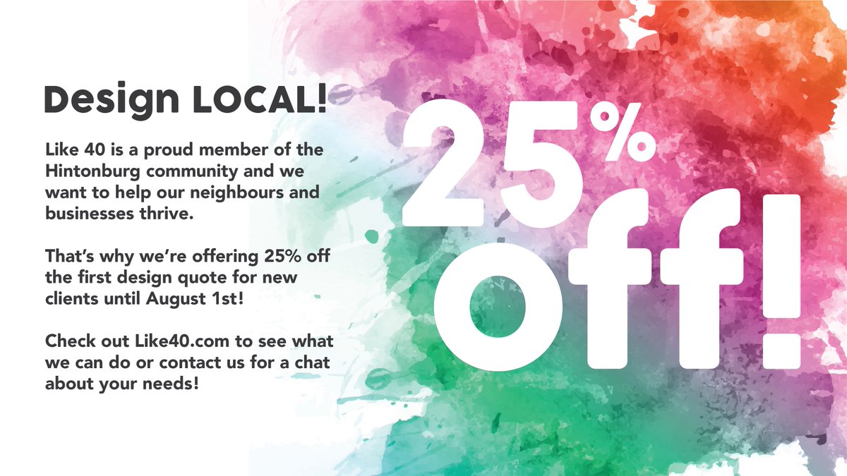 like40creative's tweet image. Visit like40.com today and get 25% of your first design quote! #DesignLocal #Ottawa