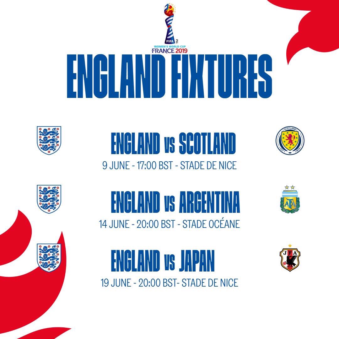 Today marks the start of the women’s World Cup 🏆

Let’s get behind the Lionesses! Below are the fixtures and timings for the group stage games 

We invite our wildcats on Monday to wear red/white or England tops if possible to show their support for a World Cup themed session 🐾