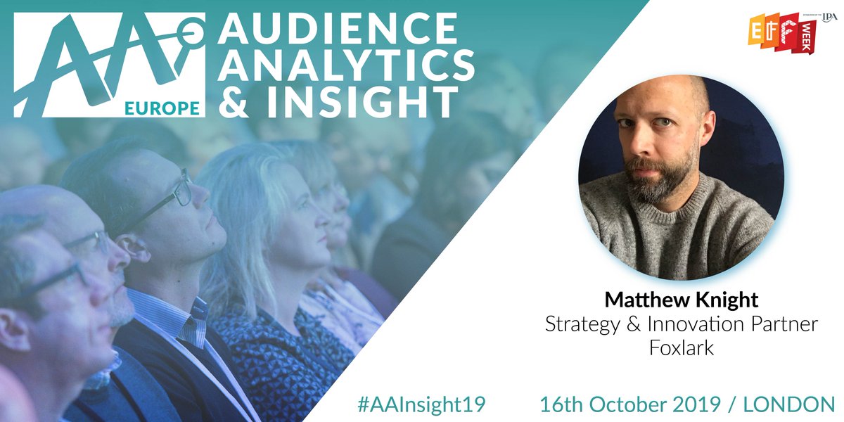 aa_insight's tweet photo. Matthew Knight, @thinkplaymake, will be exploring the pros and cons of #AI and human-led insight in order to find the optimal blend at #AAInsight19.  https://t.co/5126fMFJay https://t.co/ZD7Gm0J2xM
