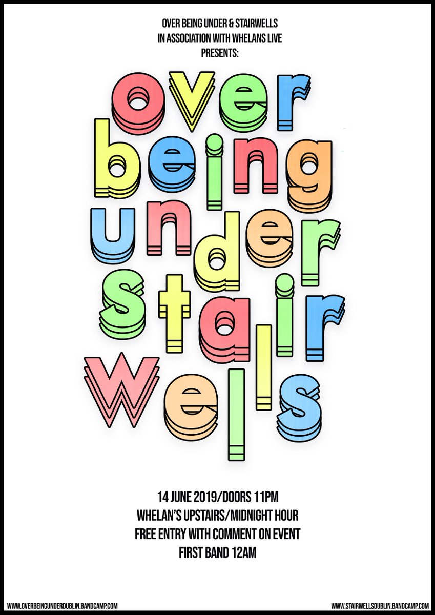 This Friday: MIDNIGHT HOUR w/ OVER BEING UNDER + STAIRWELLS

Whelan’s upstairs, 14th Jun | guest list via fb event or free before 22:30

whelanslive.com/index.php/midn…
<a href="/OverBeingUnderr/">Over Being Under</a> <a href="/stairwellsband/">The Stairwells</a>