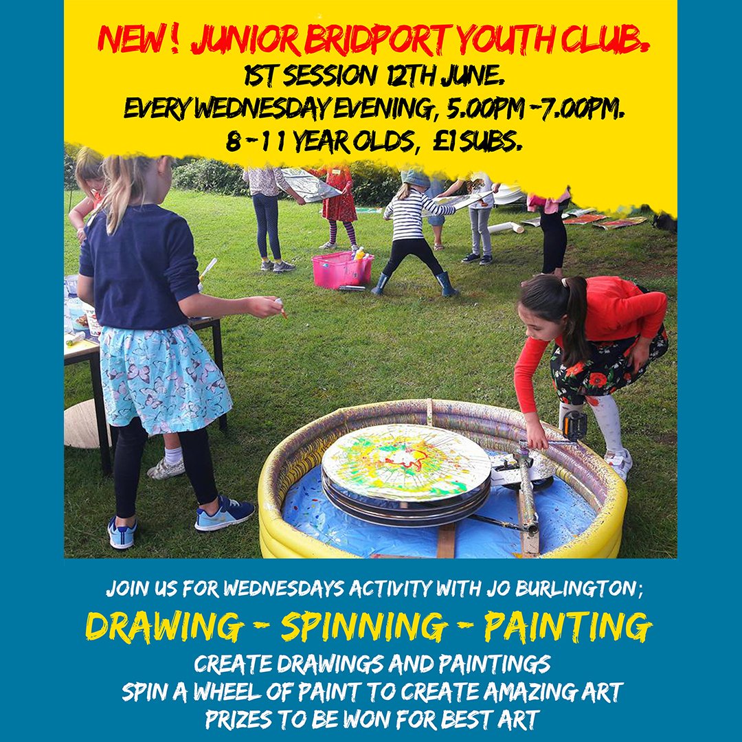 Due to popular demand we are hosting a Junior Youth Club. Wednesdays 5-7pm for 8-11 year olds. To celebrate the first Junior Youth Club session next Wednesday the 12th June we have Drawing, Spinning and Painting by Jo Burlington.