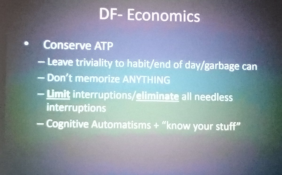 maartjEMelse's tweet image. How to manage #diagnosticfatigue / conserve diagnostic ATP during a busy shift in the #emergencydepartment.
Oh, and don't forget practicing #stressinoculation.
 Thanks Joe Nemeth, at #DEMC19!