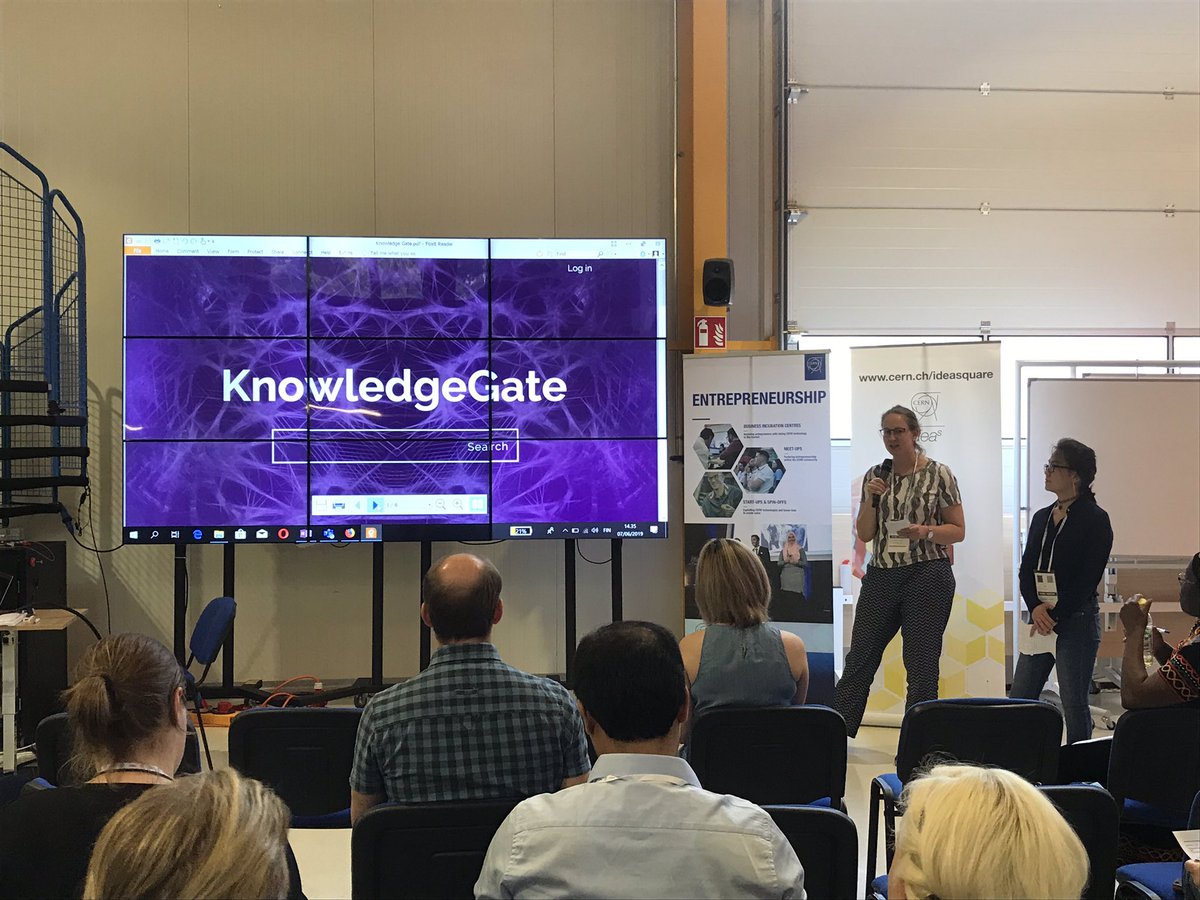 laureauas's tweet photo. Time to reveal the innovations! Societal challenges given to teams have all got their solutions. Teams are now giving their final presentations by pitching and the #CERN audience @IdeasCERN can evaluate the innovations created during #cernbootcamp. How exciting! https://t.co/wOQmHZDJW2