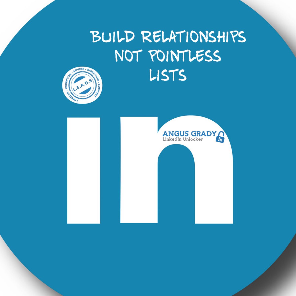 AngusGrady's tweet photo. #LinkedIn is not about getting a ton of connections it’s about getting to talk to people and solve their problems, lists are for shopping with not selling to. #LinkedInUnlocking https://t.co/NBXpMKATYS