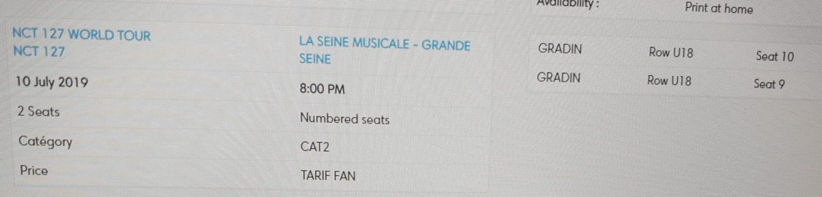 superbdorks's tweet photo. UP! I still have 2 seating tickets for sale for NCT127 in Paris. Cat2! DM me if you're looking for some 😄 #NCT127inEUROPE #NCT127inPARIS #NEOCITYinEurope https://t.co/9Z0fc8cIqH