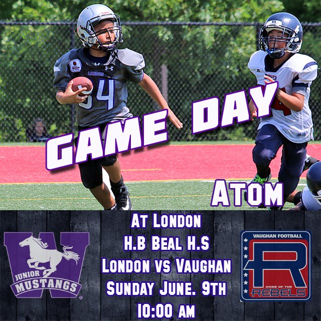 LdnJrMustangs's tweet photo. Big weekend for our OFL teams playing at home come out and watch the best kids in London play against @VaughanRebels and @yrlions https://t.co/aubbr7oumh