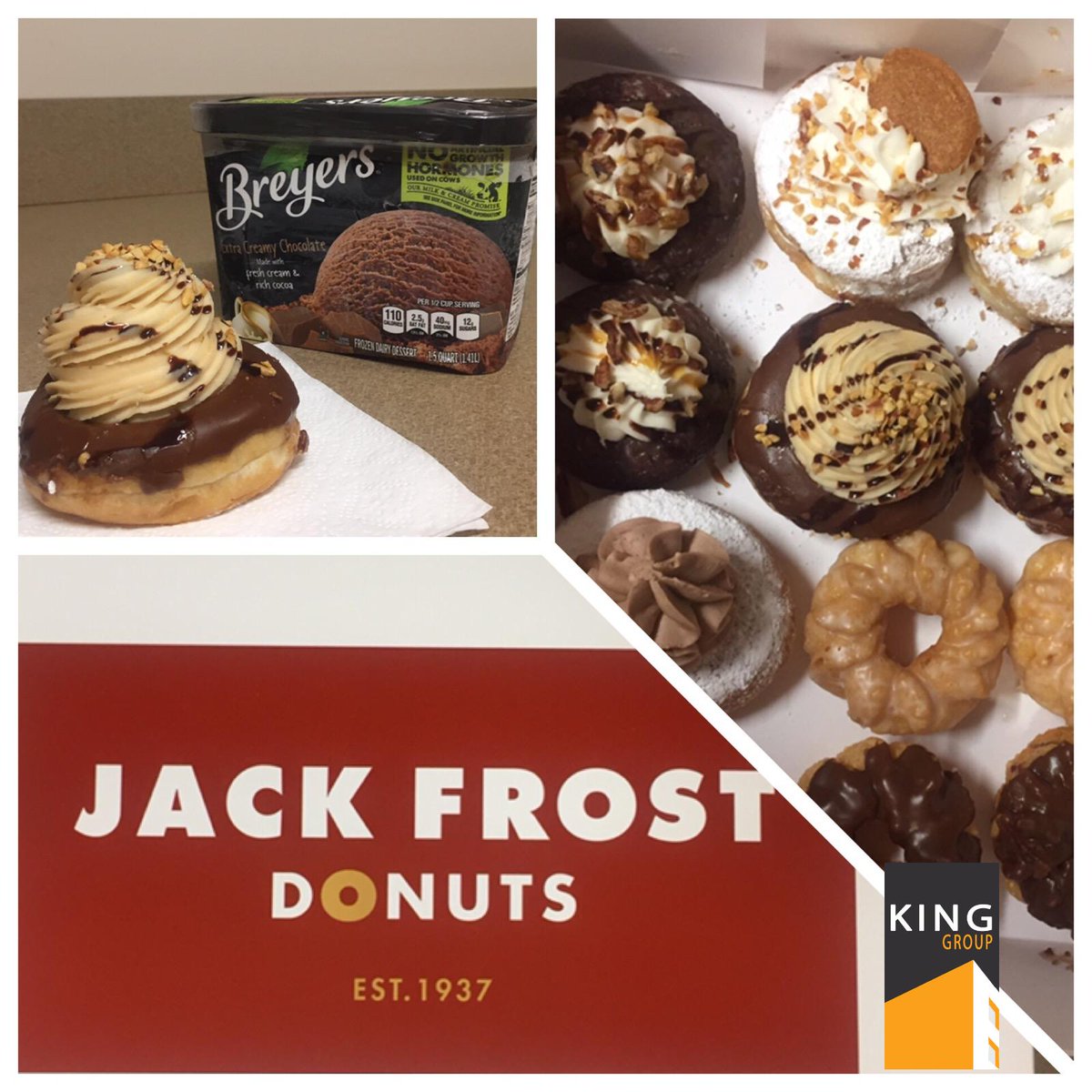 We love a reason to celebrate! And we love an excuse for  Jack Frost Donuts! #nationaldonutday #nationalchocolateicecreamday #fridayfeeling