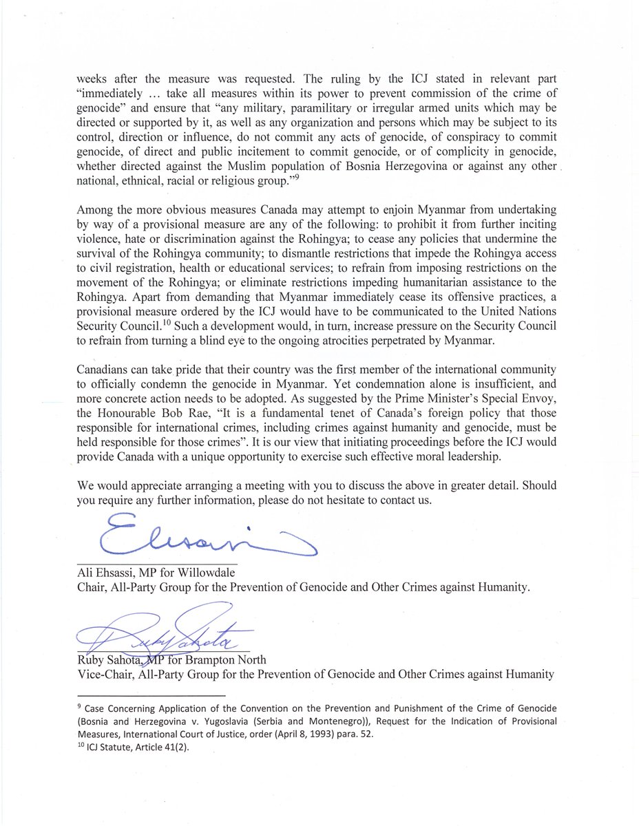 prev_gen's tweet photo. On behalf of the All-Party Group for the Prevention of Genocide and other Crimes Against Humanity, the Co-Chairs have sent the attached letter to @cafreeland . https://t.co/myOHxufw44