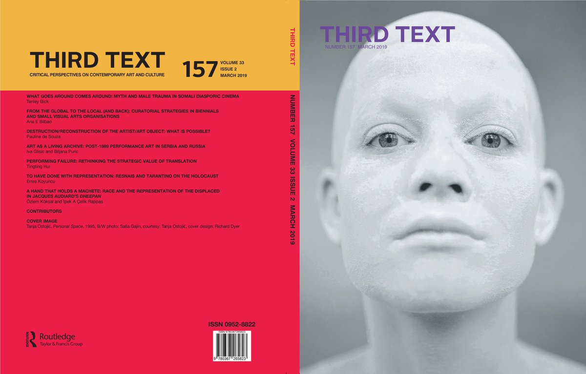 thirdtext_'s tweet photo. New issue of THIRD TEXT (#157) out now. Contributors: Tenley Bick, Ana Bilbao, Pauline de Souza, Iva Glisic & Biljana Puric, Tingting Hui, Emre Koyuncu, Özlem Köksal & Ipel A Çelik Rappas.
Downloads (and subscriptions): https://t.co/BOvQcwhXVv
#thirdtext157 #thirdtext #ostojic https://t.co/orCyLGrjxQ