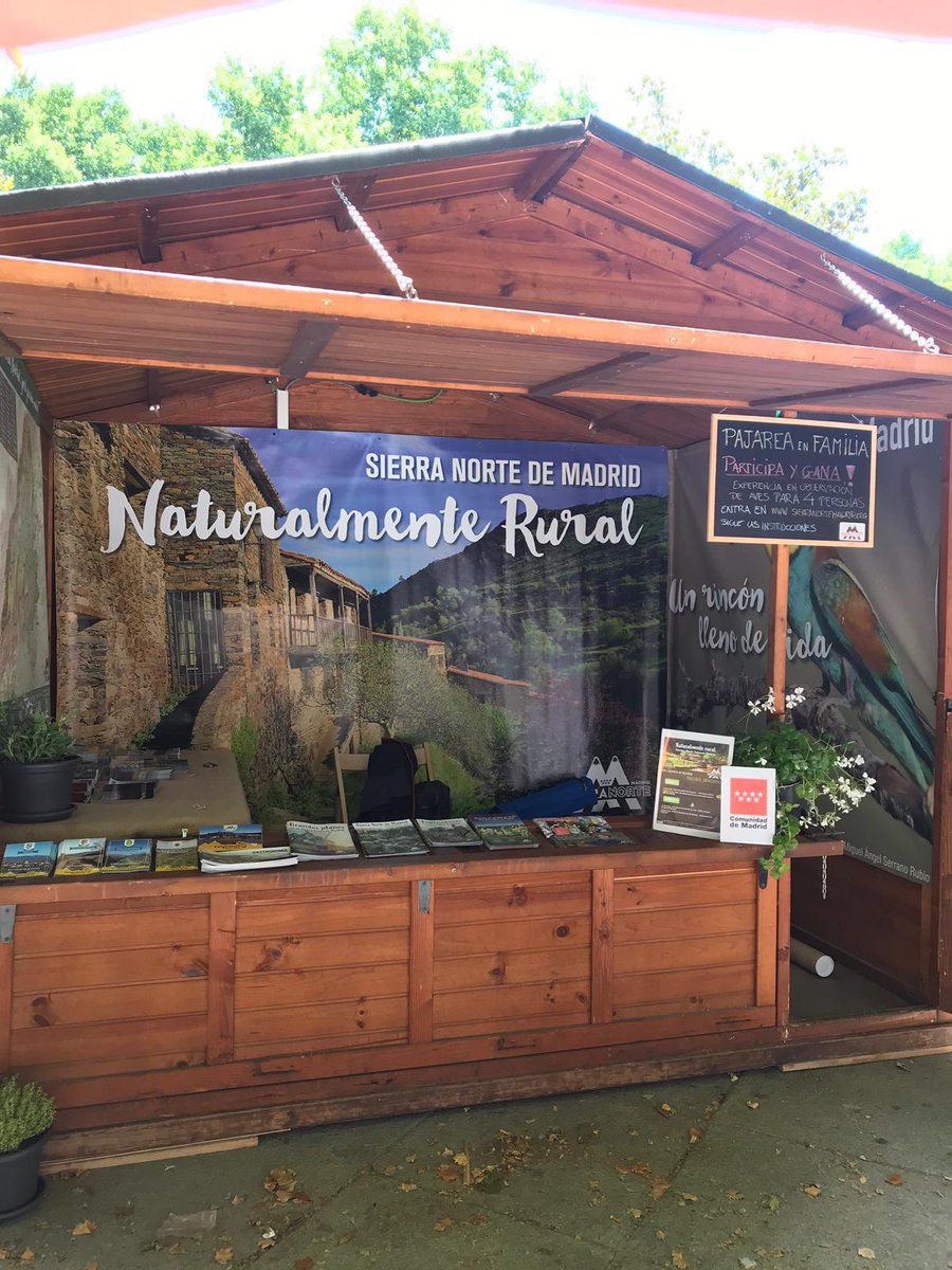 Estamos en el Paseo Del Prado promocionando el destino más natural y rural de la <a href="/ComunidadMadrid/">Comunidad de Madrid</a>. 🌺⛰🏡🐦🦅Te esperamos para descubrirte la #SierraNorteDeMadrid hoy, mañana y pasado en la feria <a href="/MadbirdOficial/">MadbirdOficial</a> <a href="/TurismoPatones/">Turismo Patones</a> <a href="/CabreraTurismo/">La Cabrera Comunica</a> <a href="/AytoTorrelaguna/">Villa de Torrelaguna</a> <a href="/Ayto_Villavieja/">Villavieja Lozoya</a>