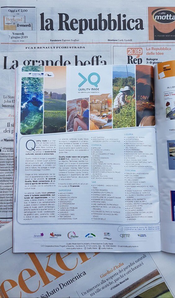 ProgettoSmartic's tweet photo. 🇮🇹  Il nostro Progetto Smartic ed il marchio Quality Made su Il Venerdì di La Republica di oggi!!
@pc_maritime @ilvenerdi @repubblica 
***
🇫🇷 Notre projet Smartic et la marque Quality Made sur Il Venerdì di La Republica aujourd'hui! https://t.co/FfZ9jIEhGP