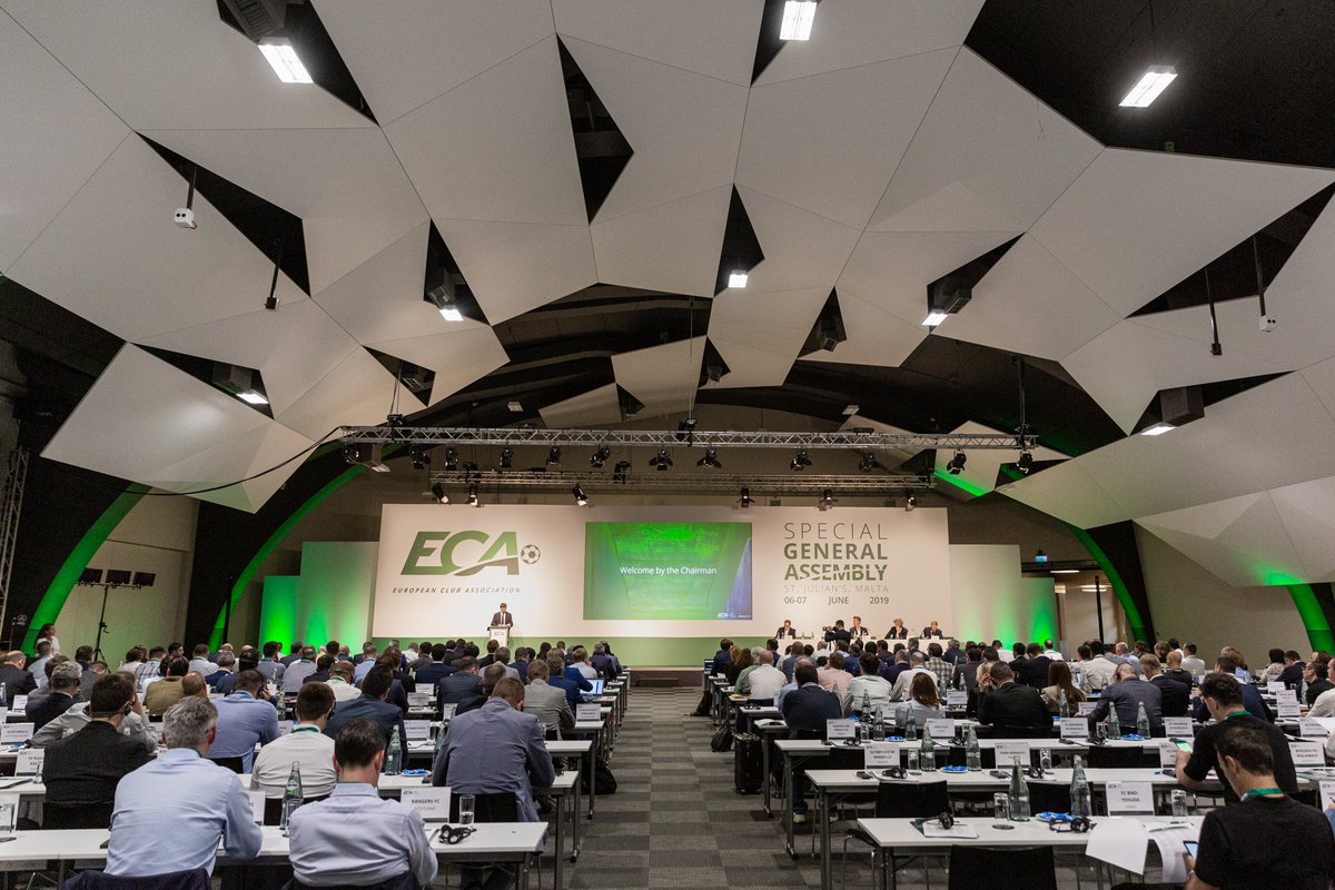 EFC_Football's tweet photo. 📰 | ECA Members meet to discuss reform of UEFA Club Competitions

On 6 and 7 June, representatives from 156 ECA Member Clubs representing 48 countries gathered in Malta for an #ECASpecialGeneralAssembly to discuss the future of UEFA Club Competitions.

👉 https://t.co/2tdvkjiKrb https://t.co/FDWbbtRvuq