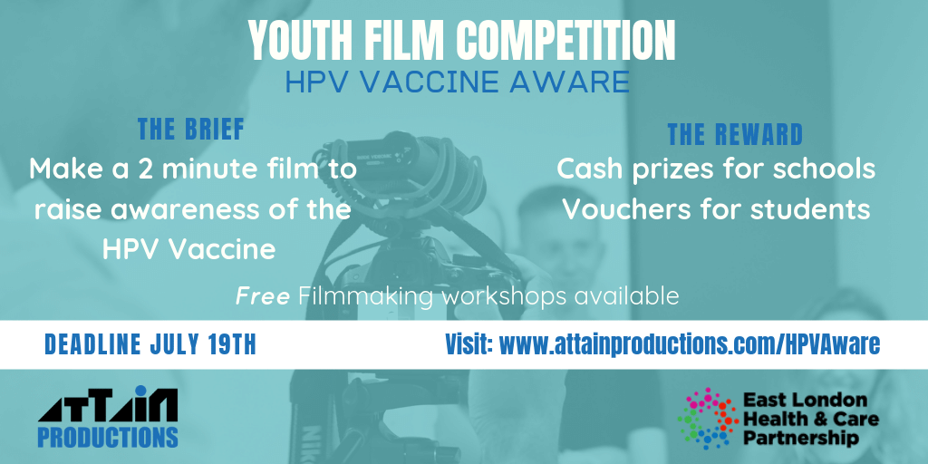 AttainProjects's tweet photo. @CardinalPoleRC are you looking for an exciting #creative opportunity for your students? Check out our HPV Vaccine Aware #shortfilm competition for young people which includes vouchers for students and cash prizes for schools. 🎥🏆https://t.co/bS0WzcYNrA https://t.co/2Iqjjmw1Xh