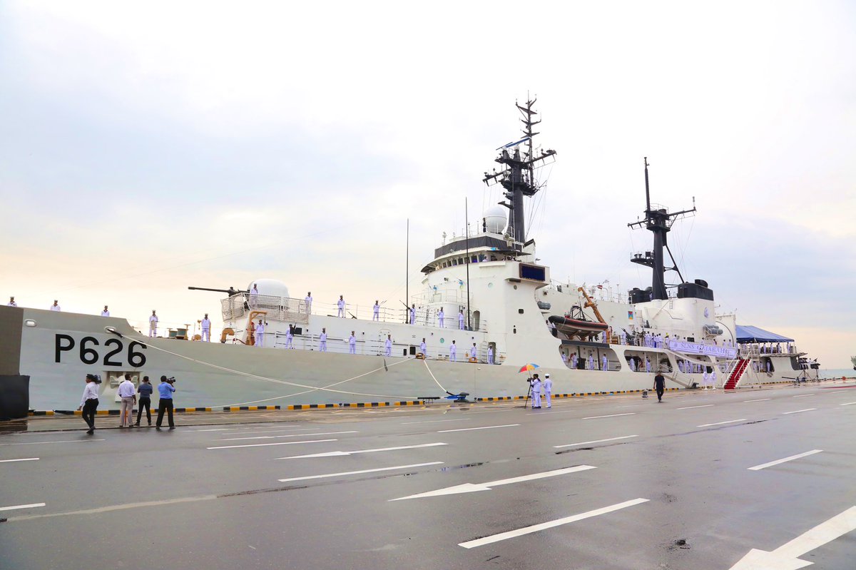 RWijewardene's tweet photo. The largest Advanced Offshore Patrol Vessel (AOPV) of #SriLanka Navy, P 626, acquired form US Government was commissioned as SLNS 'Gajabahu' by H.E. the President @MaithripalaS during the Commissioning Ceremony held at the Colombo harbor.

#lka #mod #modsl #defence #smodsl https://t.co/79jPwRzebB