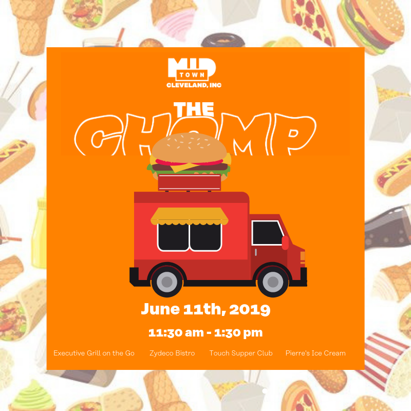 MidTownCleInc's tweet photo. Donโt miss the CHOMP next week! Come out and grab a bite with your friends, neighbors, and colleagues! Due to construction, the CHOMP is temporarily located at 5000 Prospect Avenue across from the Agora parking lot. Canโt wait to see you there! ๐๐ฎ๐ญ #MyMidTownCle #theCHOMP https://t.co/SygoVu7CH3