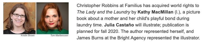 Congratulations to #BrightArtist <a href="/i_am_mr_rabbit/">MrRabbit</a> and author <a href="/kathys_quill/">Kathy MacMillan</a> 🎉🎉 THE LADY AND THE LAUNDRY is slated for fall 2020 💕 <a href="/familiustalk/">Familius</a>