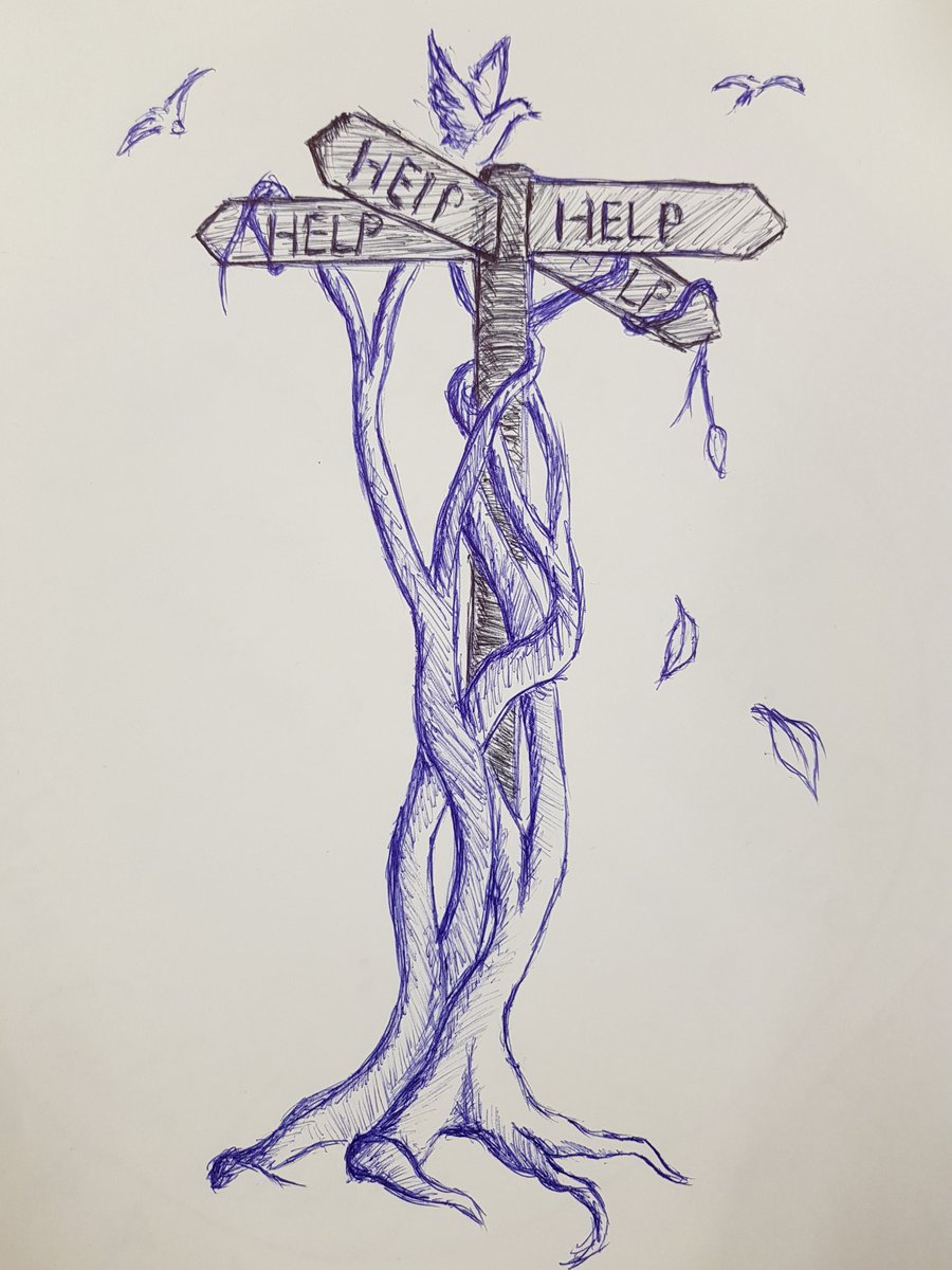 FlourishRo's tweet photo. Help! Powerful message and artwork by Dave @scarface_david in our Men's Mental health course today in Mowbray Gardens library. #Solidarity #RotherhamFlourish https://t.co/DJr0VHVzjr
