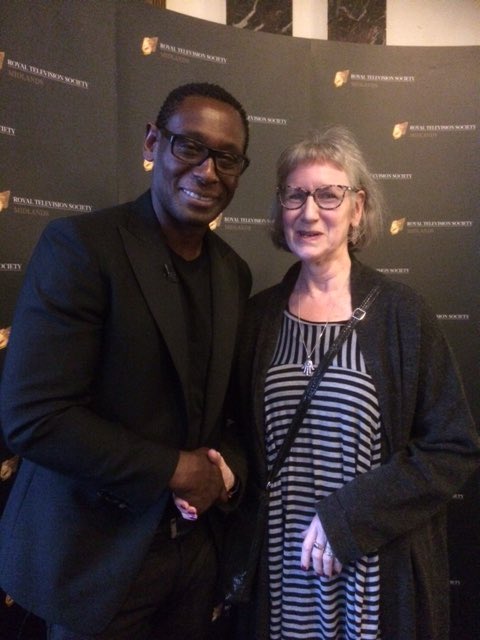 Great to reconnect with David Harewood last night at RTS  in Birmingham . 22 yrs since I Costume Designed Macbeth on the Estate for BBC , shot in Ladywood , in which David played Macduff . 
@RTS_media @PennyWoolcock @CostumeGuild @PebbleMilltv @FilmBirmingham @CrewBirmingham