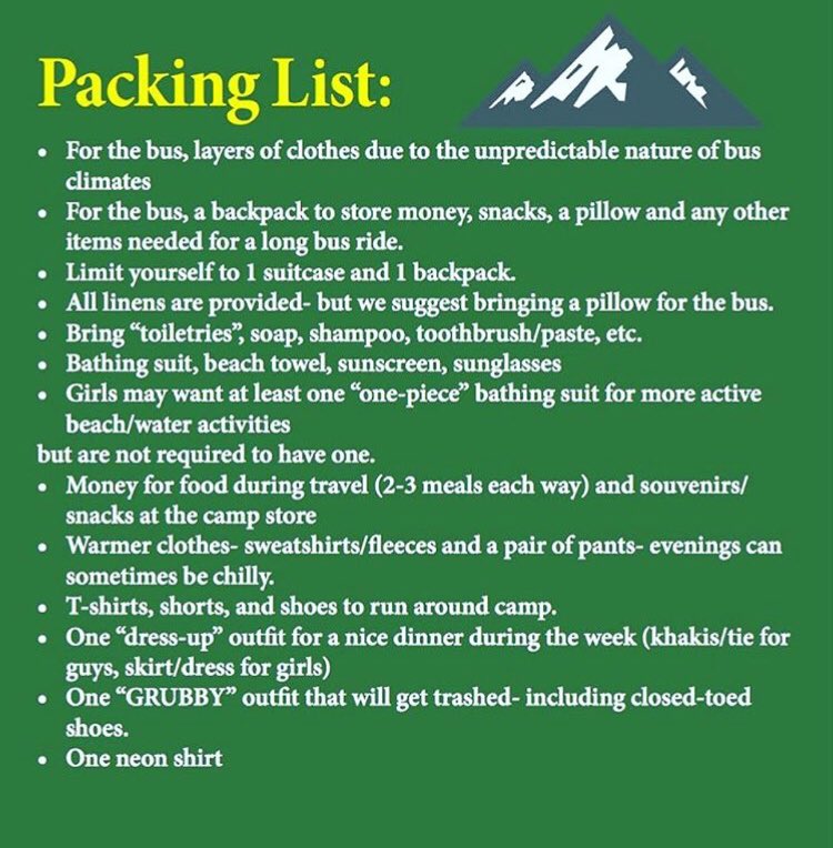 REMEMBER: one grubby outfit with closed toed shoes and a neon shirt we leave the high school at 10 tonight GET HYYYYPPPEEE