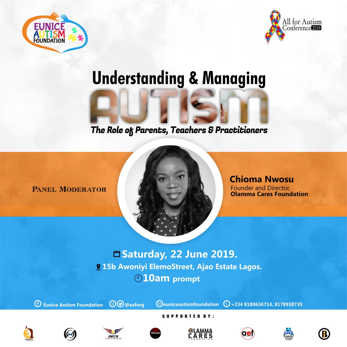EAFOrg's tweet photo. Meet our #AFAC2019 Panel Moderator - Chioma Nwosu Founder @OlammaCares
Register & reserve your seat by clicking this link https://t.co/mnTCaAubsD
#autism #autismawareness #autismmemes #autismconference #allforautism #autistic #autistics #autistickids #autisticchildren https://t.co/TZajE8rWWA