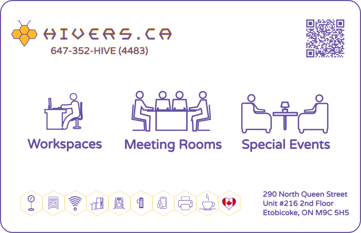 Private #OfficeSpace , #meeting rooms, shared #coworkingspace , special #event, business address and mail services. #Free parking and convenient location across the street from Sherway Gardens in #Etobicoke

Visit hivers.ca    🐝